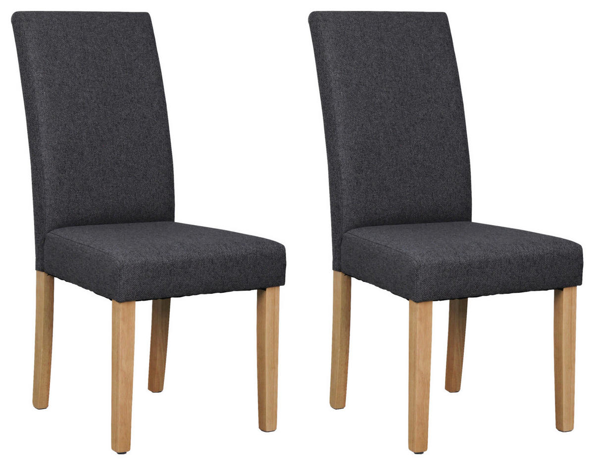 Stuhl ELIAS dunkelgrau natur Stoff B/H/T: ca. 47x99,5x60 cm ELIAS - natur/dunkelgrau (47,00/99,50/60,00cm) - byLIVING