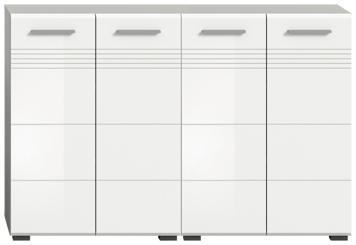 Badblock Copa hellgrau weiß Hochglanz B/H/T: ca. 120x80x30 cm Copa - hellgrau/weiß (120,00/80,00/30,00cm) - xonox.home