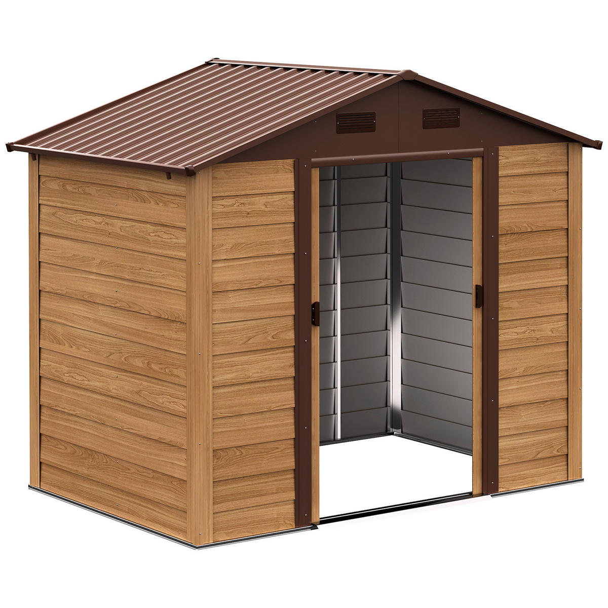Outsunny Gartenhaus braun B/H/L: ca. 236x208x196 cm Gartenhaus - braun (196,00/236,00/208,00cm) - Outsunny