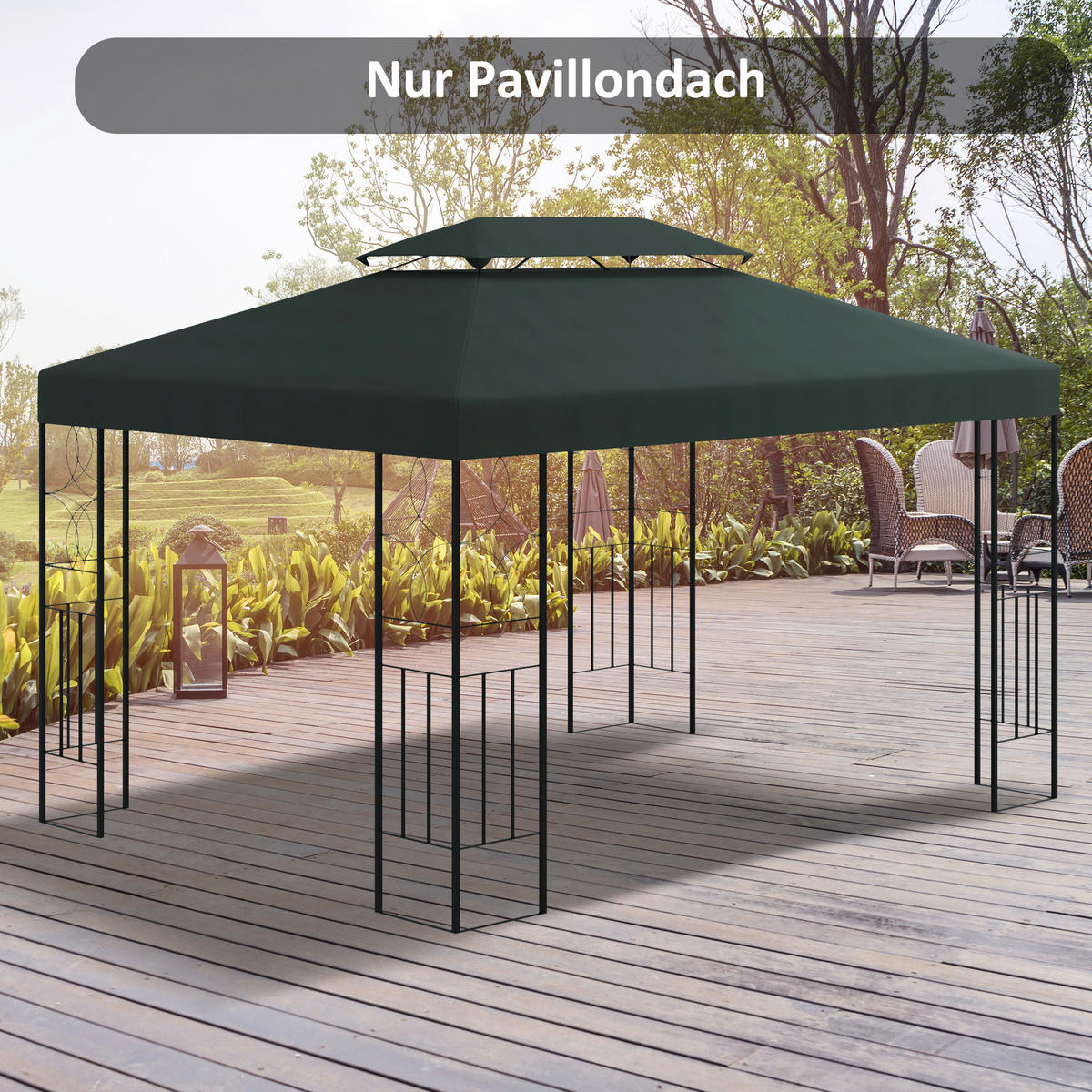 Outsunny Ersatzdach für Pavillon Ersatzdach_für_Pavillon - grau (300,00/400,00/20,00cm) - Outsunny