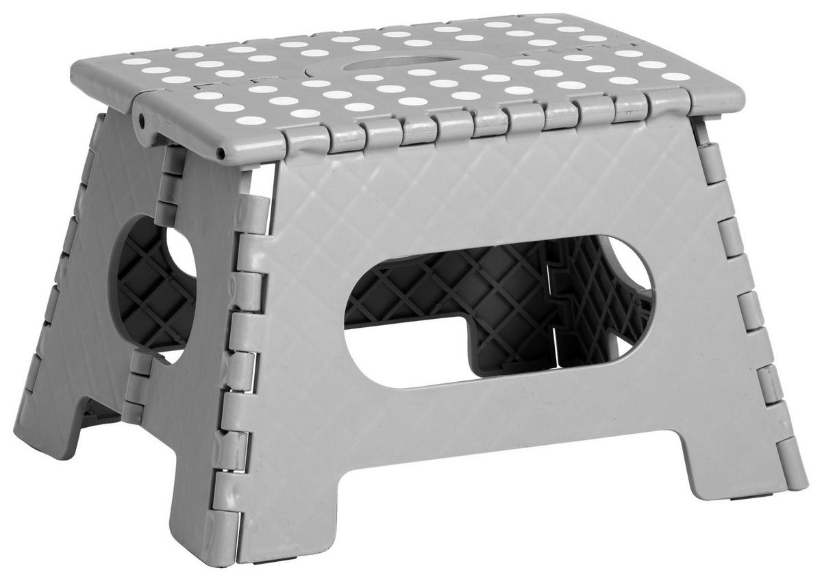 Zeller Klapphocker grau B/H/L: ca. 28x22x35 cm Klapphocker - grau (35,00/28,00/22,00cm) - Zeller