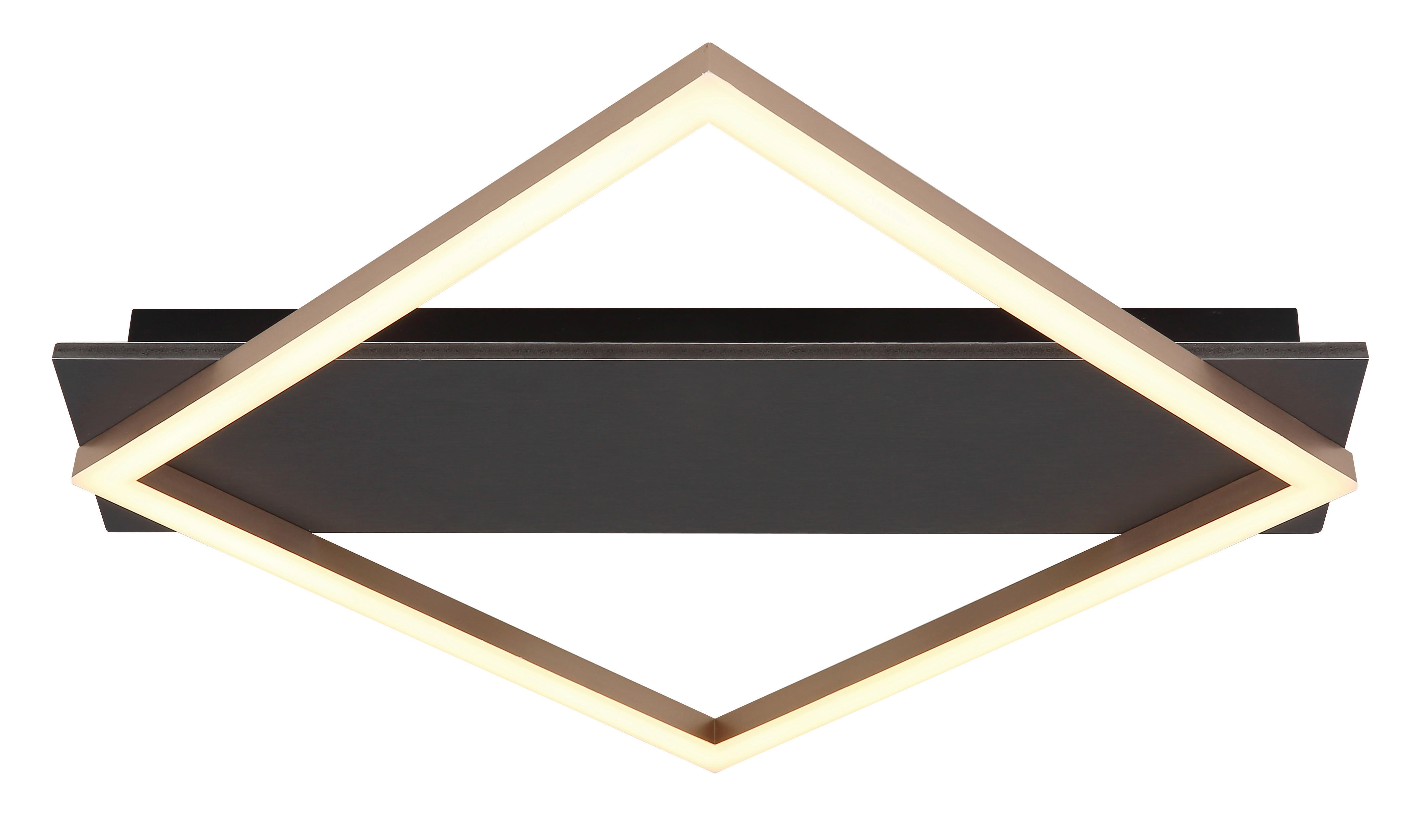 Thumbnail - GLOBO LED-Deckenleuchte Opal champagner mattschwarz Metall Kunststoff MDF B/H/L: ca. 46,7x6x52 cm 1 Brennstellen