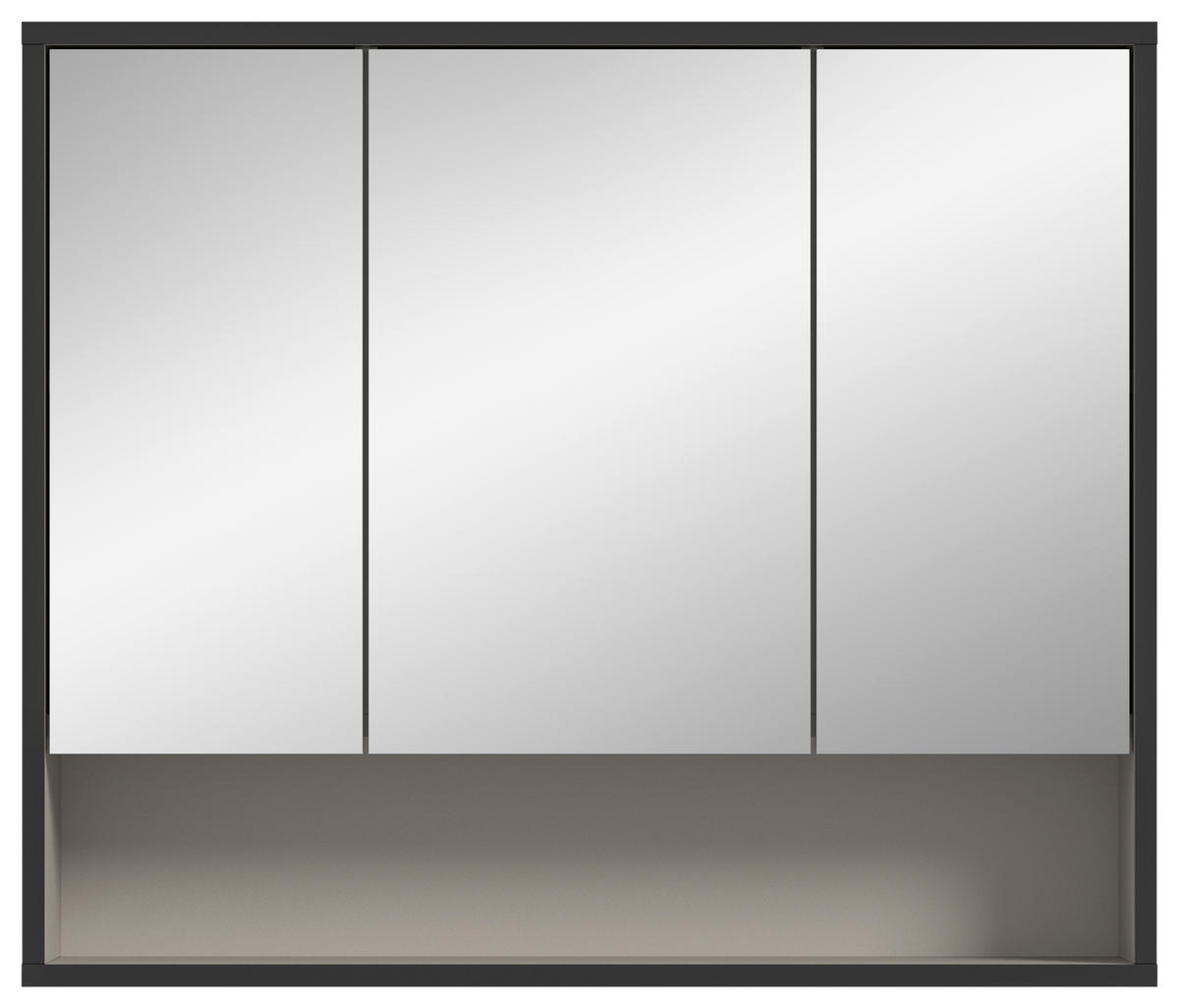 Spiegelschrank BAGNO schwarz Kaschmirgrau Nachbildung B/H/T: ca. 80x68x19 cm BAGNO - schwarz (80,00/68,00/19,00cm) - xonox.home