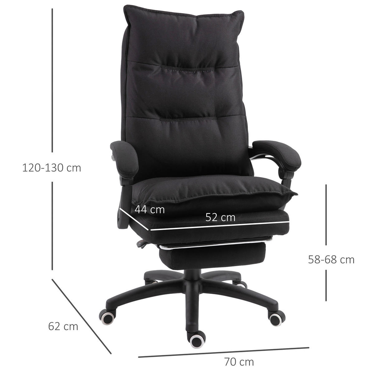 Vinsetto Massagestuhl MH02-0758 schwarz Schaumstoff Nylon Massagestuhl MH921-232BK - schwarz - Vinsetto