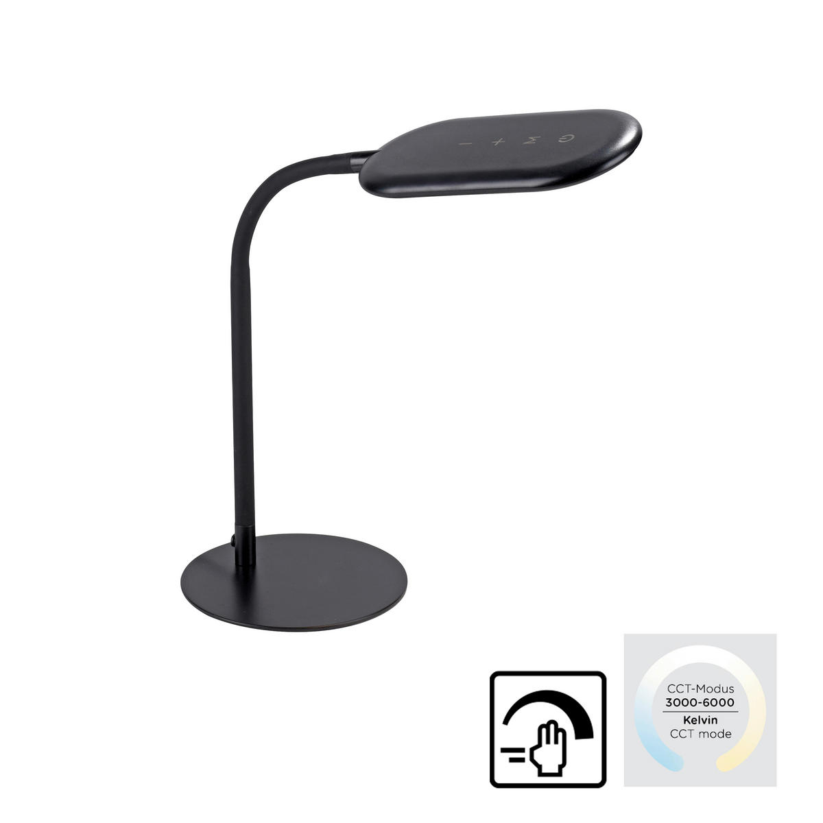 Just Light LED-Tischleuchte KELLY 14405-18 schwarz Kunststoff B/H/T: ca. 39x59,5x39 cm 1 Brennstellen KELLY - schwarz (39,00/59,50/39,00cm) - Just Light