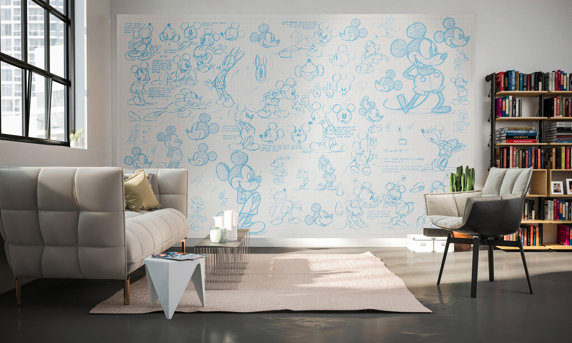 Komar Fototapete Mickey Sketches B/L: ca. 400x250 cm Mickey Sketches - (400,00/250,00cm) - Komar