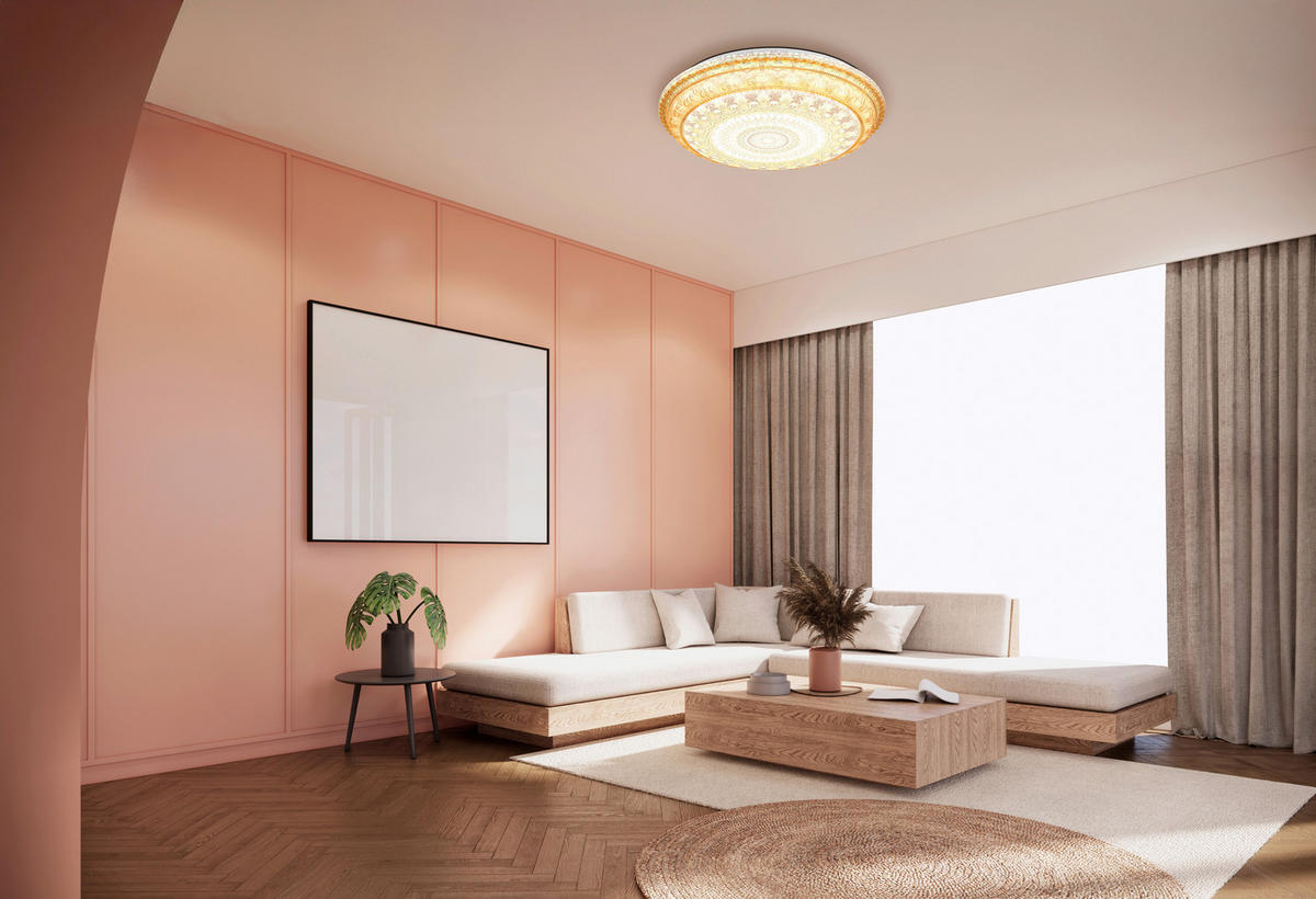 LED-Deckenleuchte braun Metall Kunststoff H/D: ca. 8,5x39 cm LED-Deckenleuchte_Lazaro - braun (39,00/8,50cm)