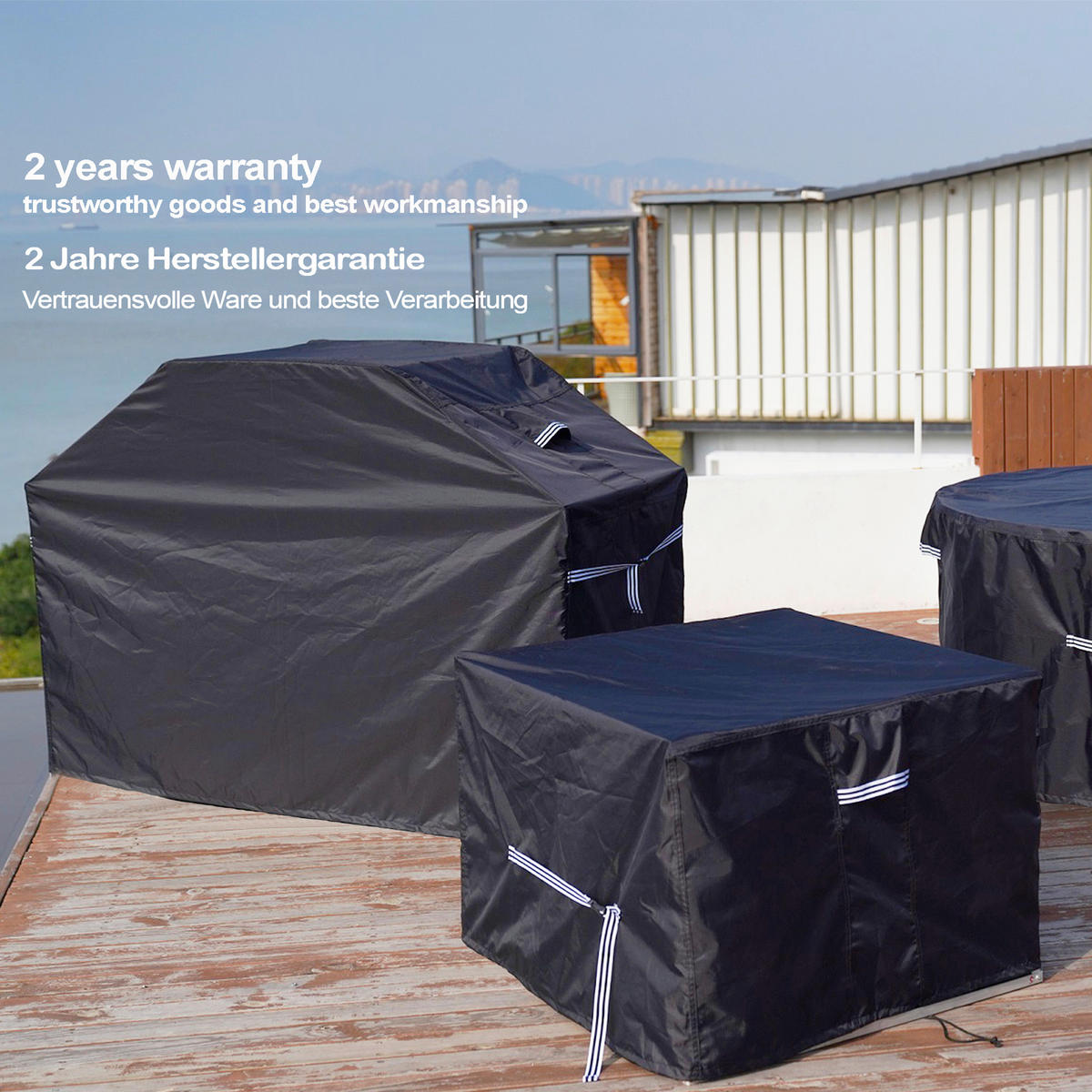 Grasekamp Schutzhülle für Gartenbank Black Premium schwarz Polyester-Mischgewebe B/H/L: ca. 70x85x200 cm Black Premium - schwarz (200,00/70,00/85,00cm) - Grasekamp