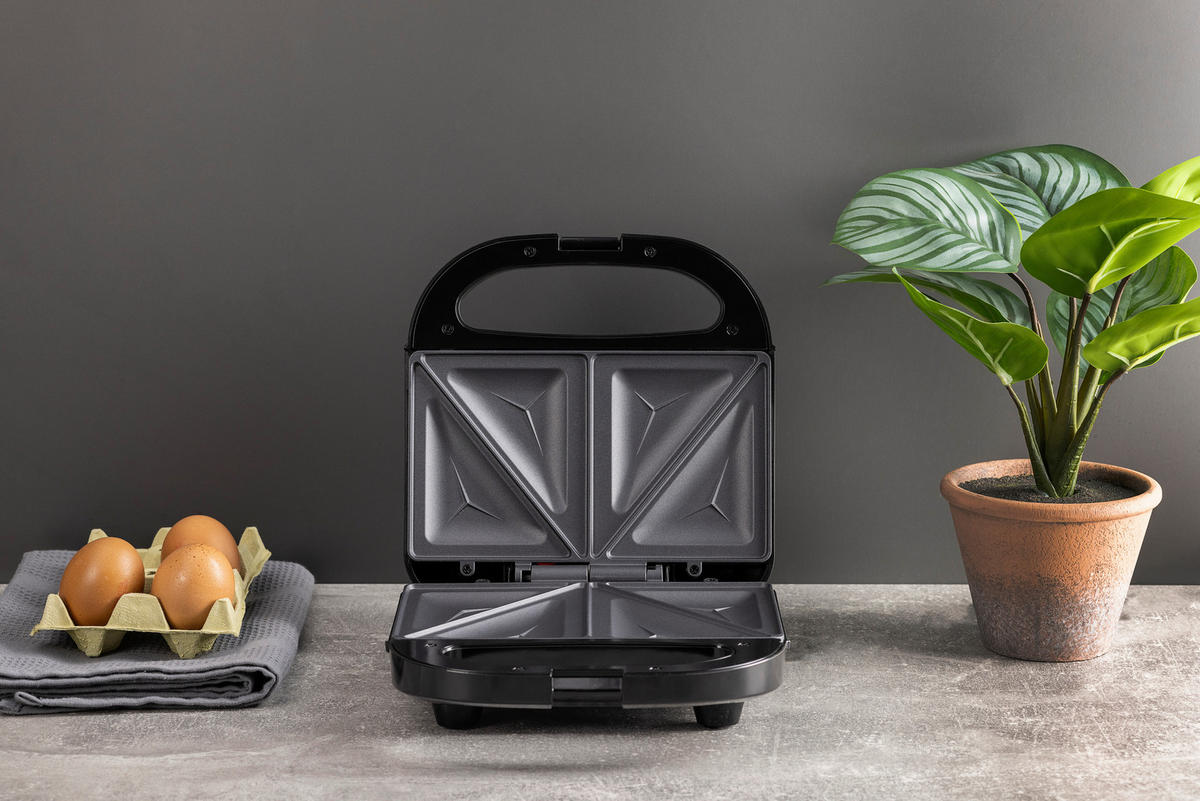 BERGNER Sandwichtoaster BG-53005-CP schwarz Kupfer Aluminium Kunststoff B/H/L: ca. 22x9x22 cm COPPER - schwarz/Kupfer (22,00/22,00/9,00cm) - BERGNER