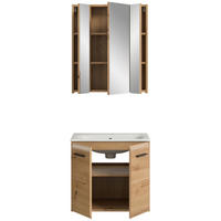 Badezimmer-Set Ice Artisan Oak Nachbildung B/H/T: ca. 60x185x46 cm Ice - (60,00/185,00/46,00cm) - xonox.home