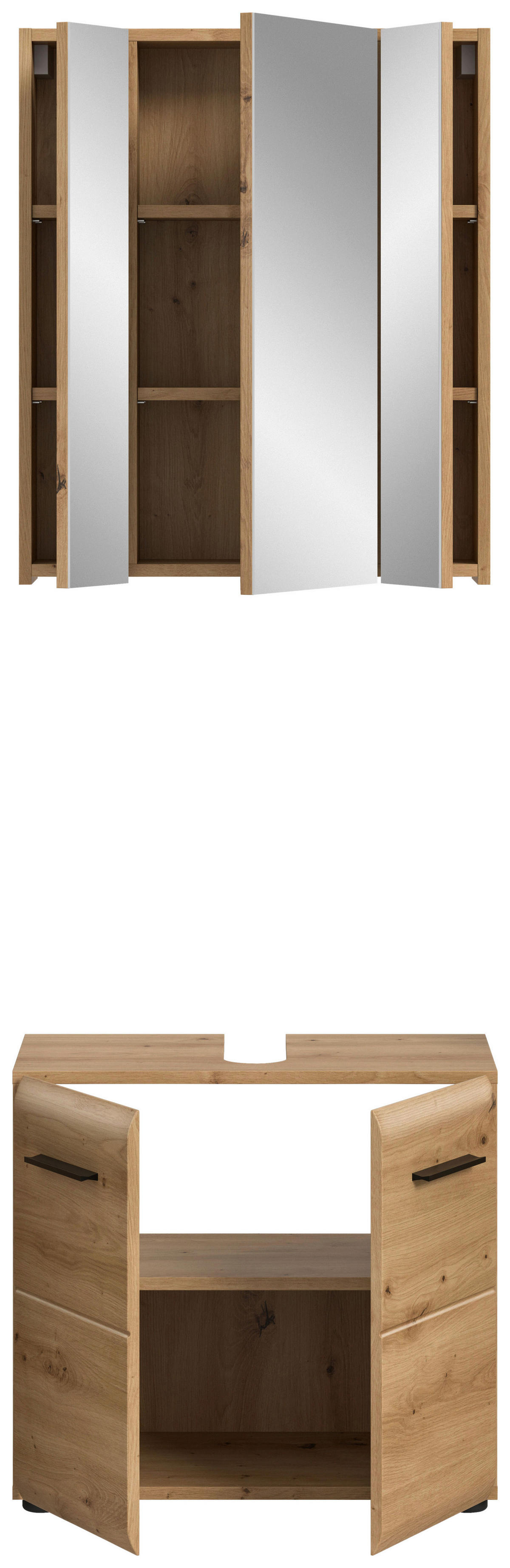 Badezimmer-Set Ice Artisan Oak Nachbildung B/H/T: ca. 60x185x30 cm Ice - (60,00/185,00/30,00cm) - xonox.home