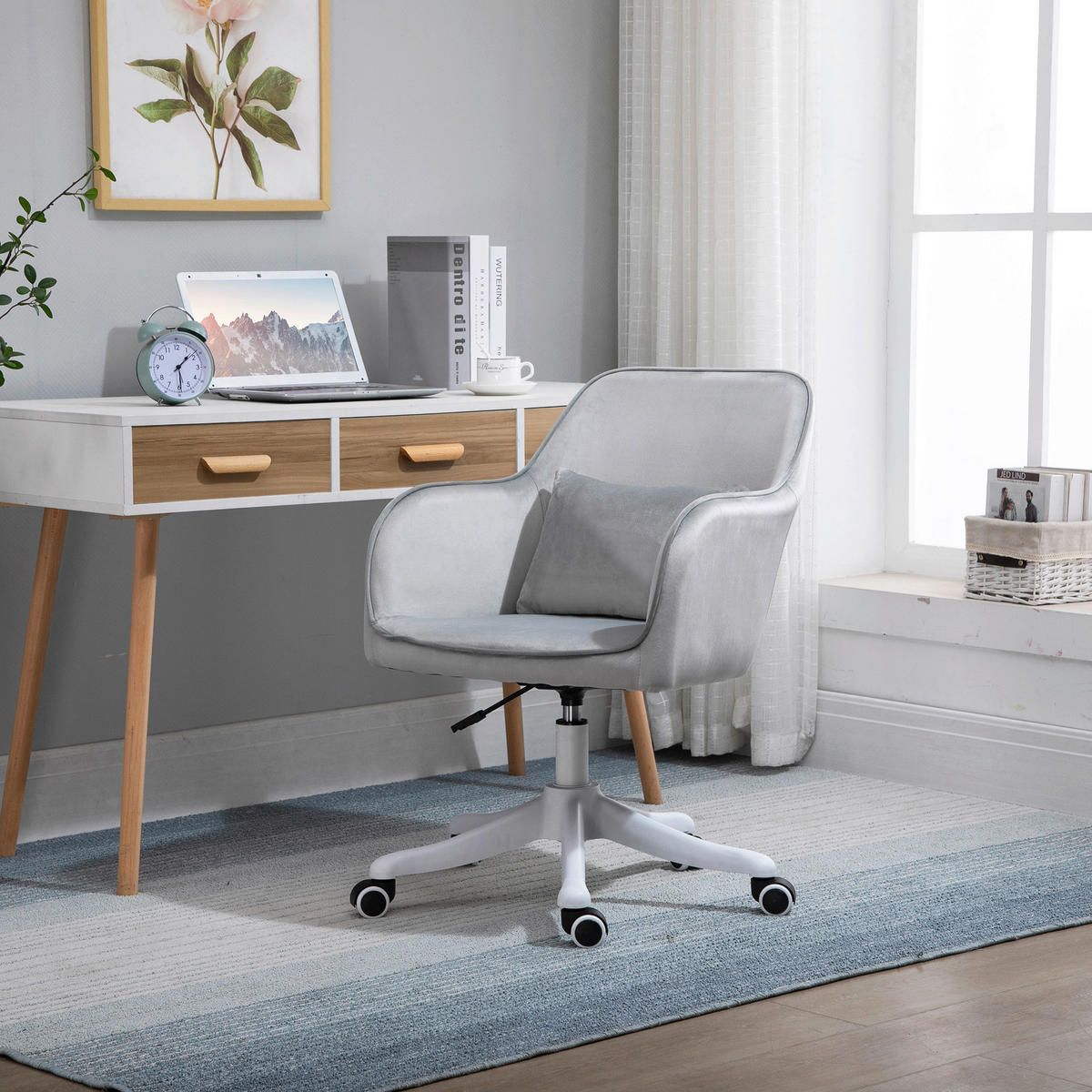 Drehstuhl 921-298V70GY grau 921-298V70GY - grau (55,00/86,00/65,00cm) - Vinsetto