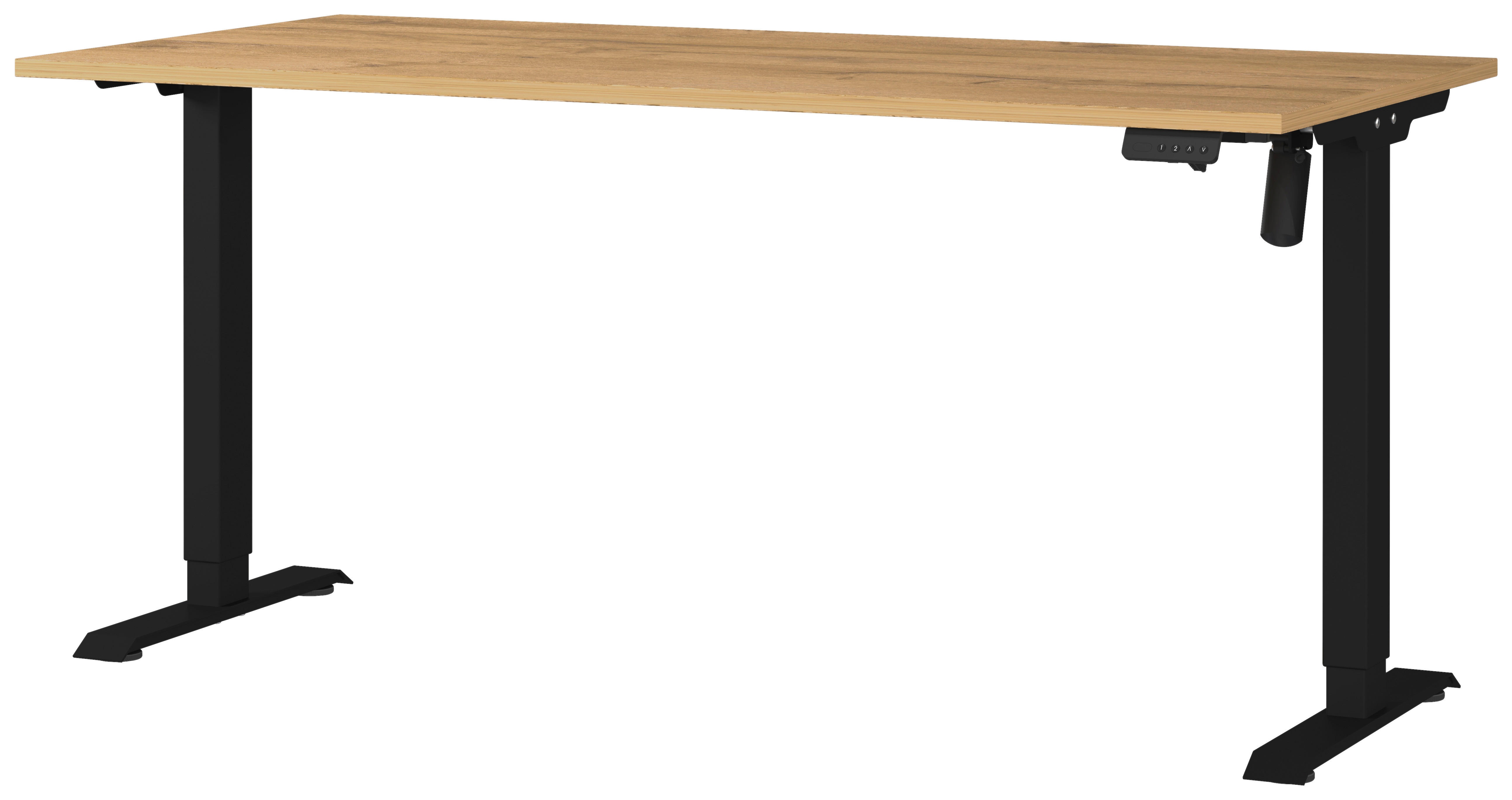 Schreibtisch 8024-582 Eiche Grand-Son Nachbildung schwarz B/H/T: ca. 160x118x80 cm 8024-582 - Eiche/schwarz (160,00/118,00/80,00cm) - Germania