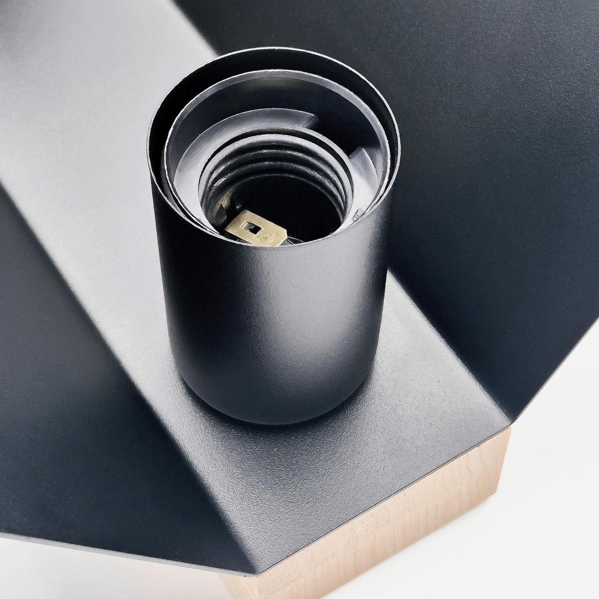Lamkur Deckenleuchte schwarz Eiche Stahl Glas B/H/L: ca. 12x11,5x24 cm E27 2 Brennstellen ESME - Eiche/schwarz (24,00/12,00/11,50cm) - Lamkur