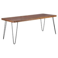 Esstisch natur schwarz B/H/T: ca. 200x76x80 cm Esstisch - natur/schwarz (200,00/76,00/80,00cm) - Wohnling