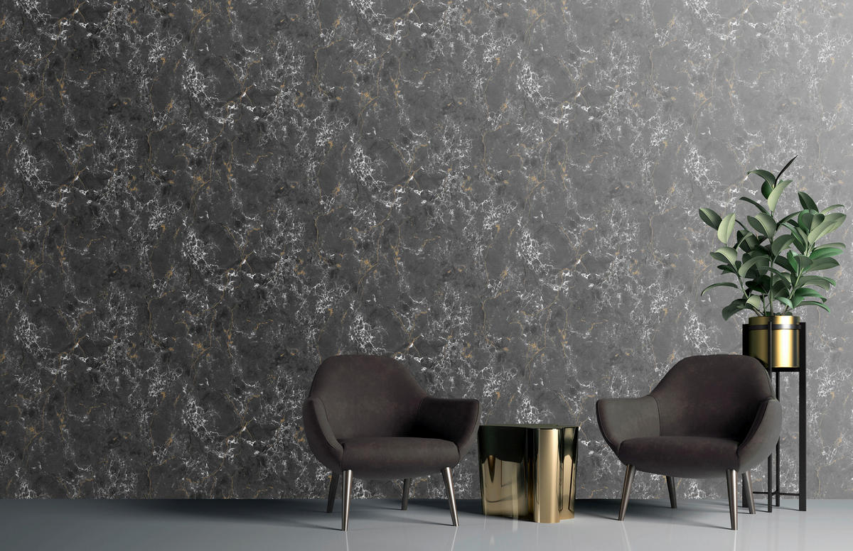 UGEPA Vliestapete Marmoroptik schwarz B/L: ca. 53x1005 cm Vliestapete_E85599 - schwarz (53,00/1005,00cm) - UGEPA