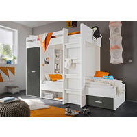 Hochbett Maxi weiß Beton Optik Liegefläche B/L: ca. 90x200 cm Maxi - Beton/weiß (269,00/180,00/115,00cm)