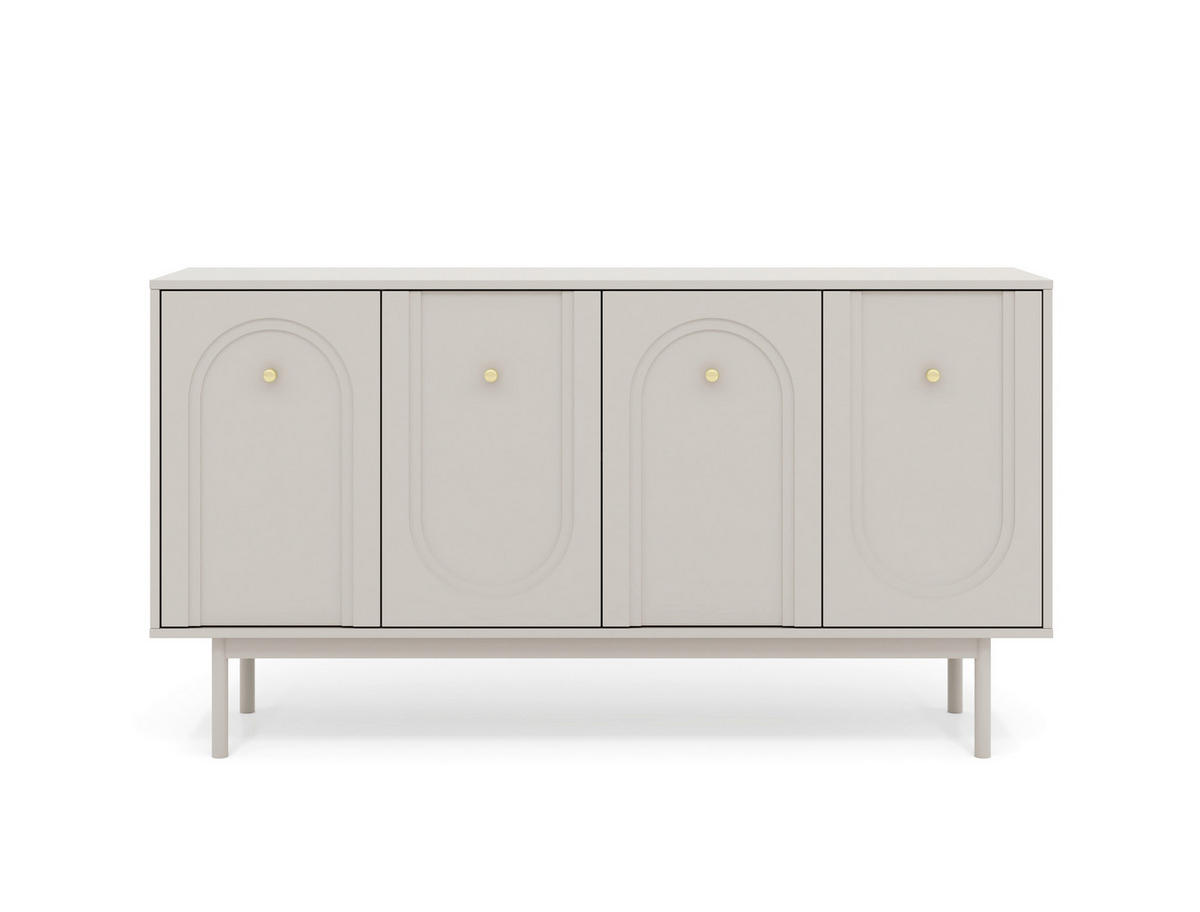 Kommode MAZOMA Eiche Kaschmirgrau Nachbildung gold Optik B/H/T: ca. 154x82x39 cm MAZOMA - gold/Eiche (154,00/82,00/39,00cm) - WIPMEB