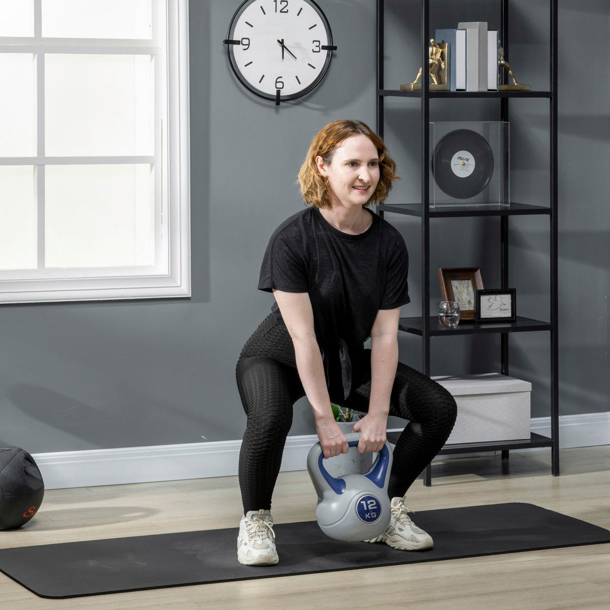 SPORTNOW Kettlebell blau Kunststoff B/H/L: ca. 17x28x24 cm Kettlebell 12kg - blau (24,00/17,00/28,00cm) - SPORTNOW