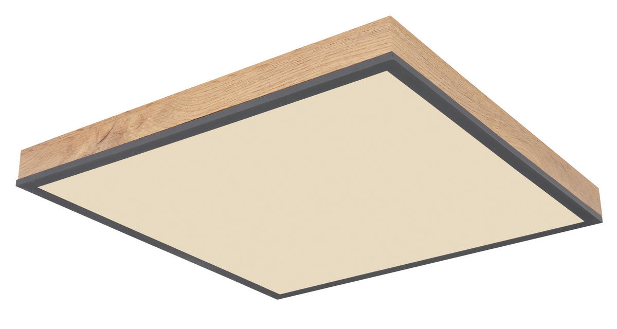 GLOBO LED-Deckenleuchte Graphit Aluminium Acryl MDF B/H/L: ca. 45x7,6x45 cm 1 Brennstellen DORO - Graphit (45,00/45,00/7,60cm) - GLOBO