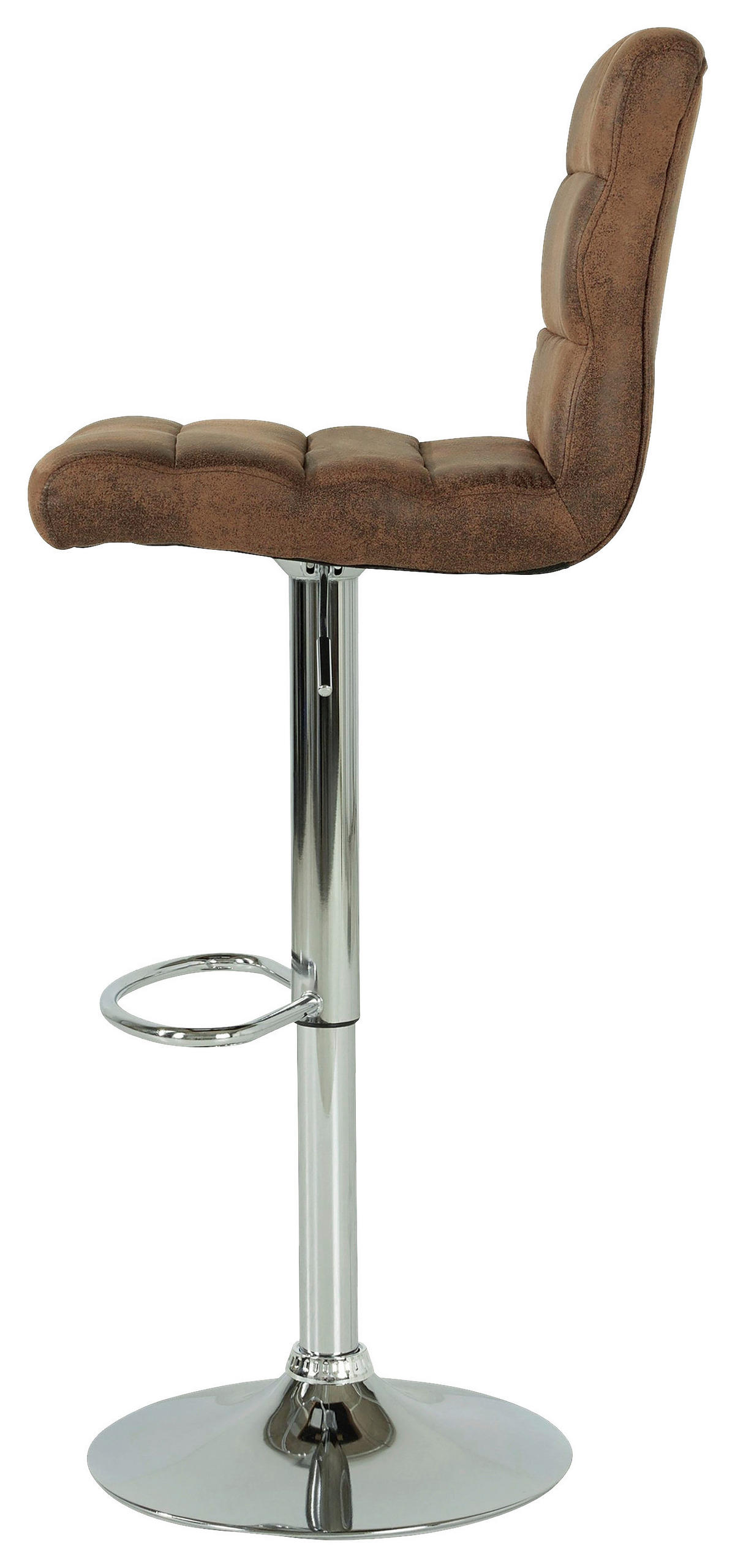 Barhocker PHIL  2er-Set braun Vintage Chrom Kunstleder Metall PHIL  2er-Set - braun/Chrom - byLIVING