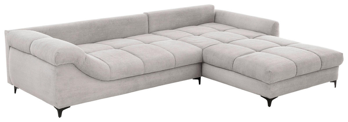 Polsterecke Ronaldo grau Microfaser B/H/T: ca. 332x96x227 cm Ronaldo - natur/schwarz (332,00/96,00/227,00cm)