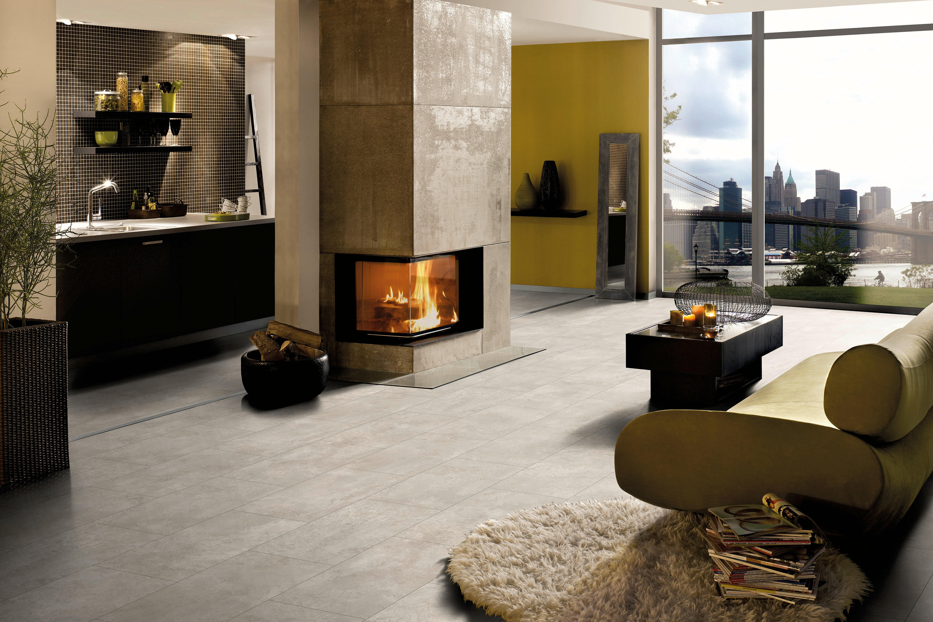 EGGER Laminatboden Kreidefliese ca. 2,5349 m² im Paket  B/L: ca. 34x130,5 cm pro Paket Kreidefliese ca. 2,5349 m² im Paket - (34,00/130,50cm) - EGGER
