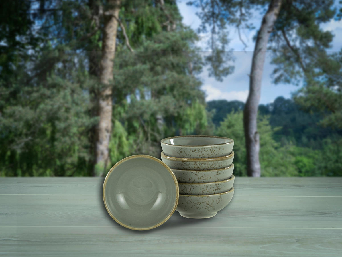 CreaTable Schalen-Set NATURE COLLECTION grau Steinzeug D: ca. 8 cm NATURE COLLECTION - grau (8,00cm) - CreaTable