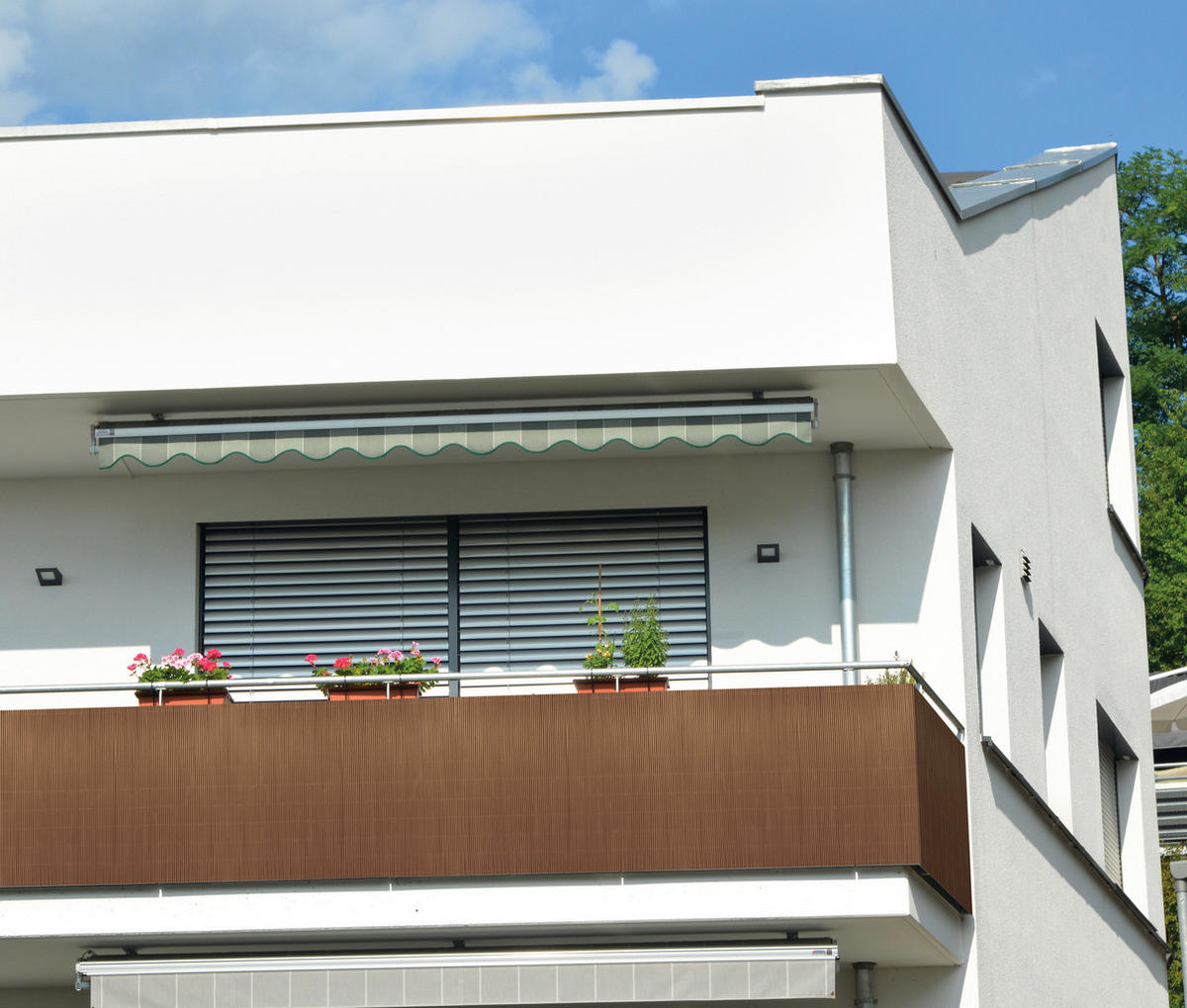 NORTENE Sichtschutz walnuss Kunststoff B/H/L: ca. 300x16x90 cm Sichtschutz - walnuss (90,00/300,00/16,00cm) - NORTENE