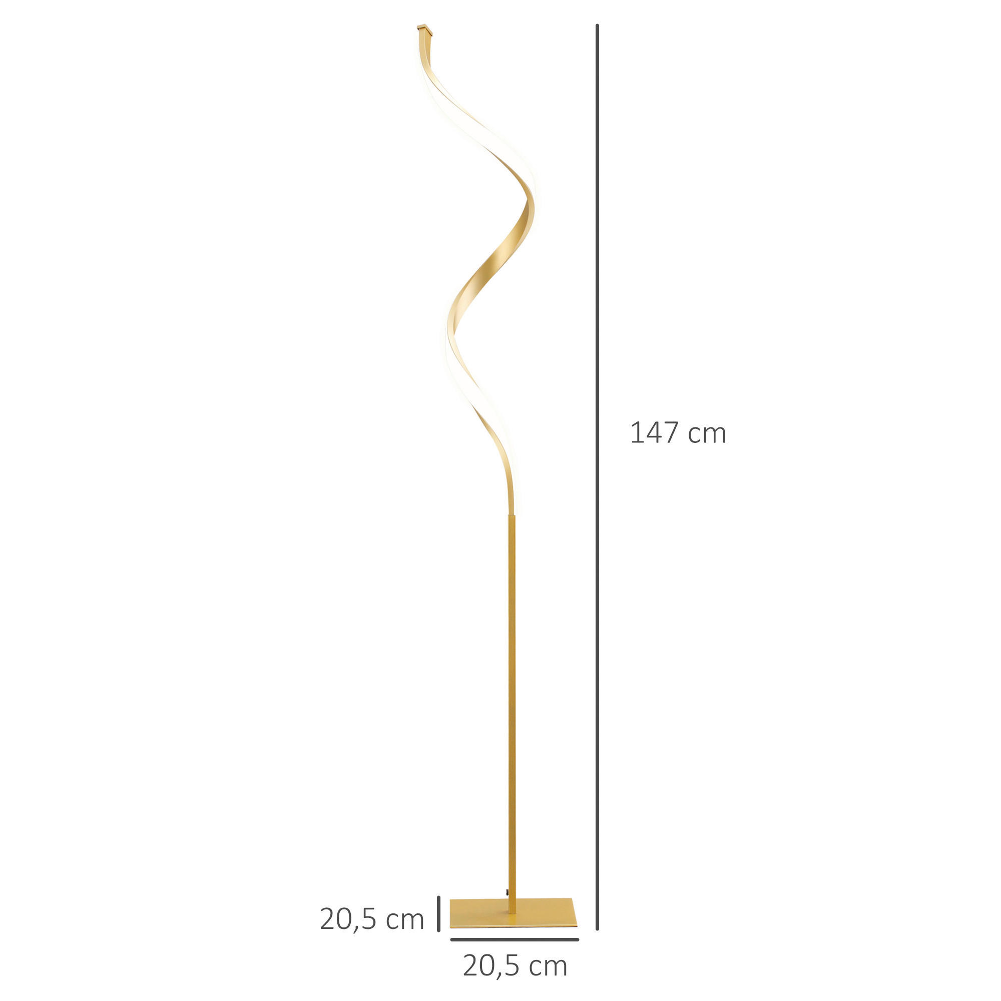 HOMCOM Stehleuchte gold Metall B/H/T: ca...