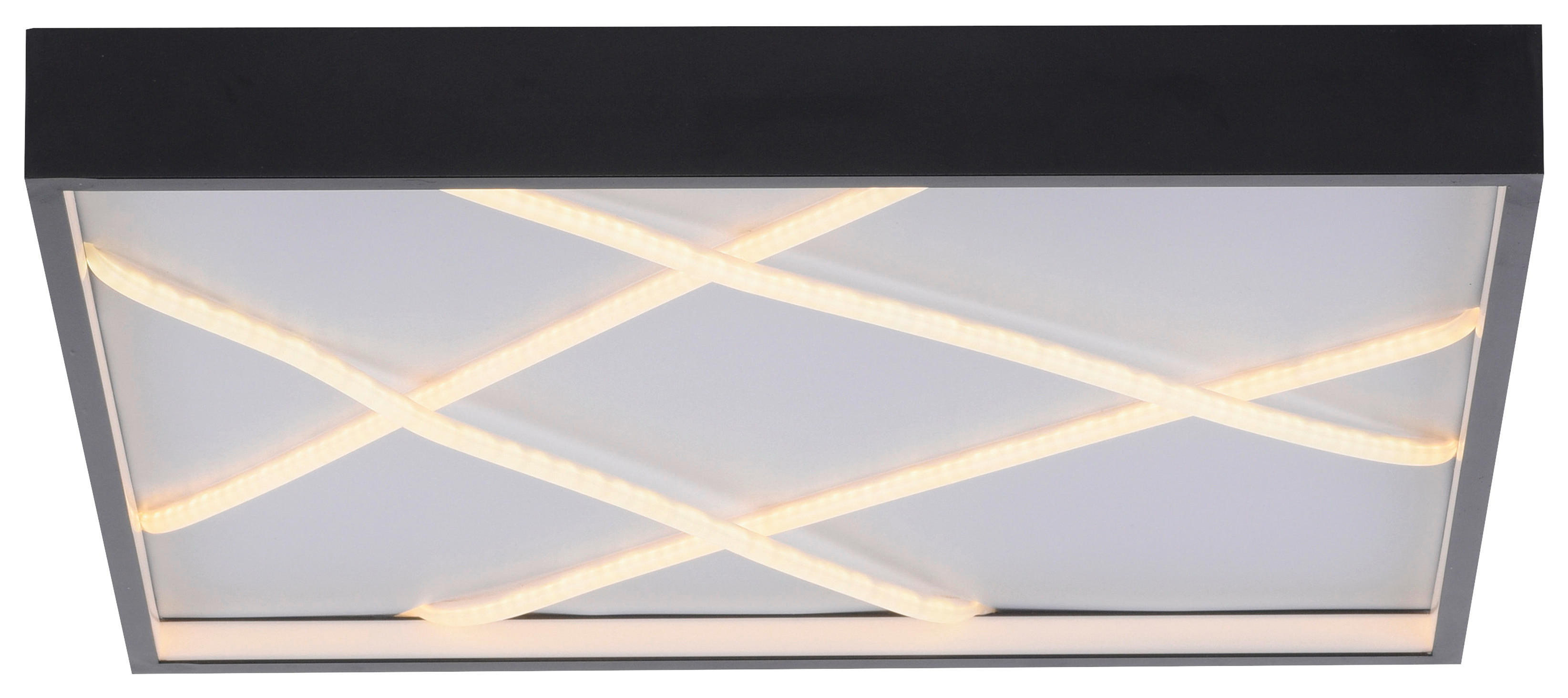 Just Light LED-Deckenleuchte schwarz B/H/L: ca. 50x5,3x50 cm LED-Deckenleuchte_Mikado - schwarz (50,00/50,00/5,30cm) - Just Light