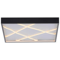 Just Light LED-Deckenleuchte schwarz B/H/L: ca. 50x5,3x50 cm LED-Deckenleuchte_Mikado - schwarz (50,00/50,00/5,30cm) - Just Light