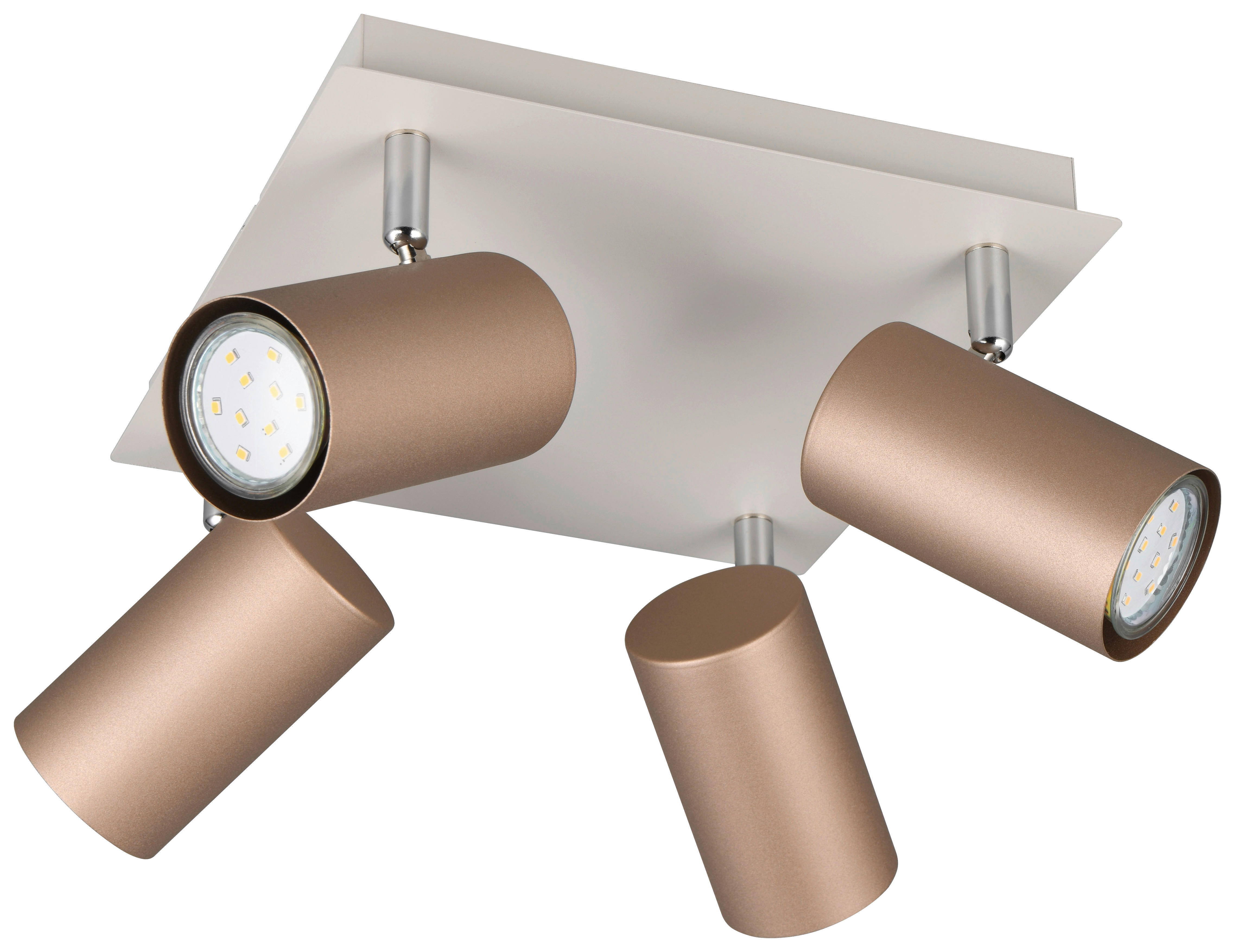 Reality Leuchten Spots kaffee Metall B/H/L: ca. 24x24x15 cm null 4 Brennstellen Spot_Marley_4 - kaffee (15,00/24,00/24,00cm) - Reality Leuchten