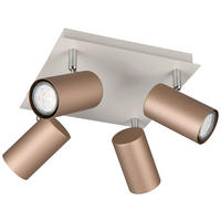 Reality Leuchten Spots kaffee Metall B/H/L: ca. 24x24x15 cm null 4 Brennstellen Spot_Marley_4 - kaffee (15,00/24,00/24,00cm) - Reality Leuchten