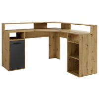 Eckschreibtisch FOX Eiche anthrazit B/H/T: ca. 139x90,8x139 cm FOX - Eiche/anthrazit (139,00/90,80/139,00cm) - byLIVING