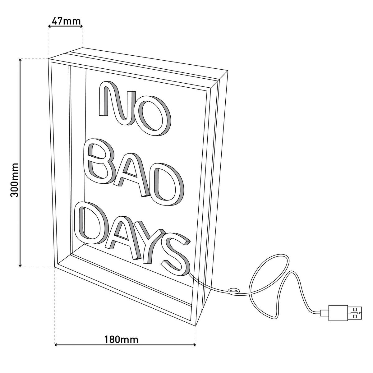 Näve Leuchten LED-Schriftzug klar Kunststoff B/H/T: ca. 18x30x4,7 cm NO BAD DAYS - klar (18,00/30,00/4,70cm) - Näve Leuchten