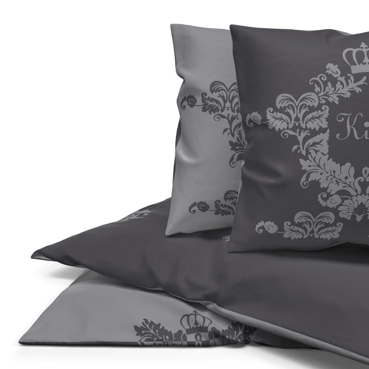 Renforce Bettwäsche Renforce Bettwäsche_Renforce King&Queen - anthrazit (200,00/200,00cm)