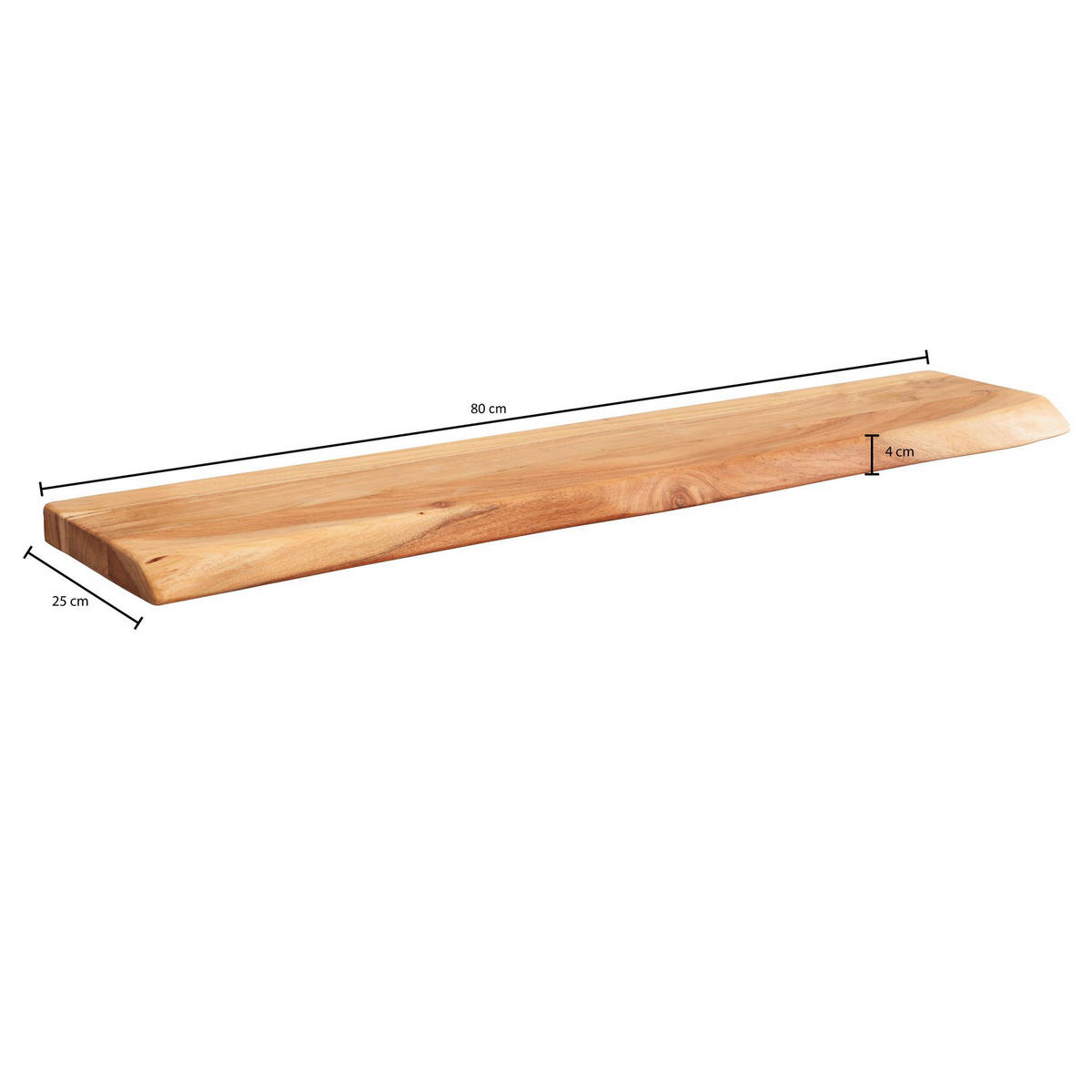 Wandregal natur B/H/T: ca. 80x4x25 cm Wandregal - natur (80,00/4,00/25,00cm) - Wohnling
