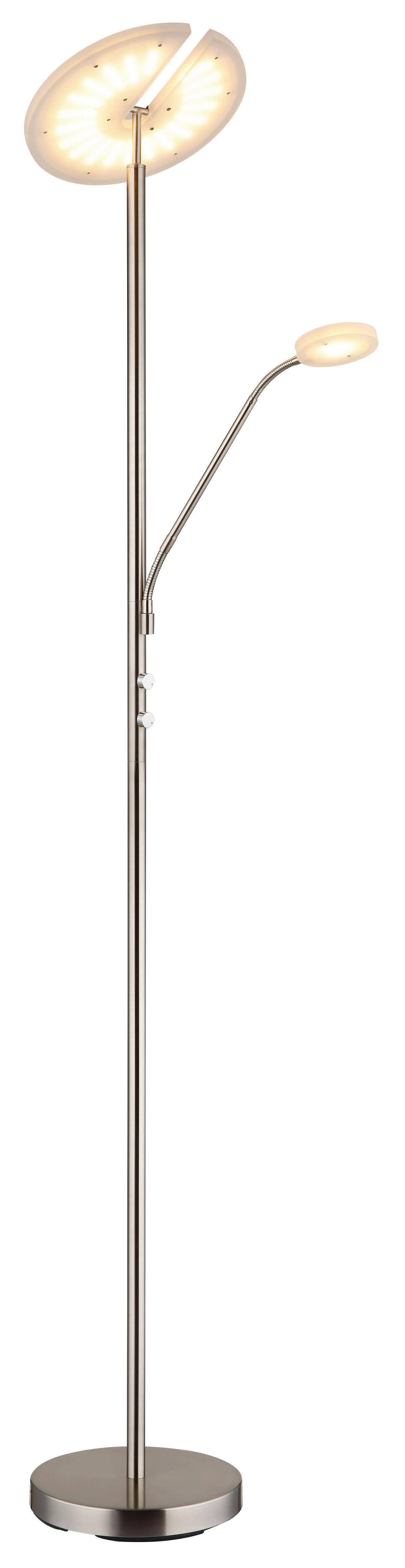 GLOBO Deckenfluter Satiniert nickel matt Acryl Metall H/D: ca. 180x30 cm 1 Brennstellen Stanford - nickel matt/Satiniert (30,00/180,00cm) - GLOBO