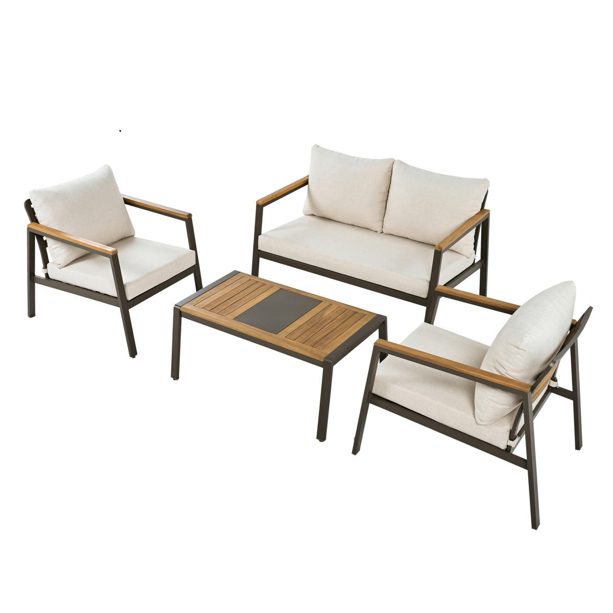 POCOline Gartensitzgruppe Grasse taupe Stahl Grasse - beige/taupe - POCOline