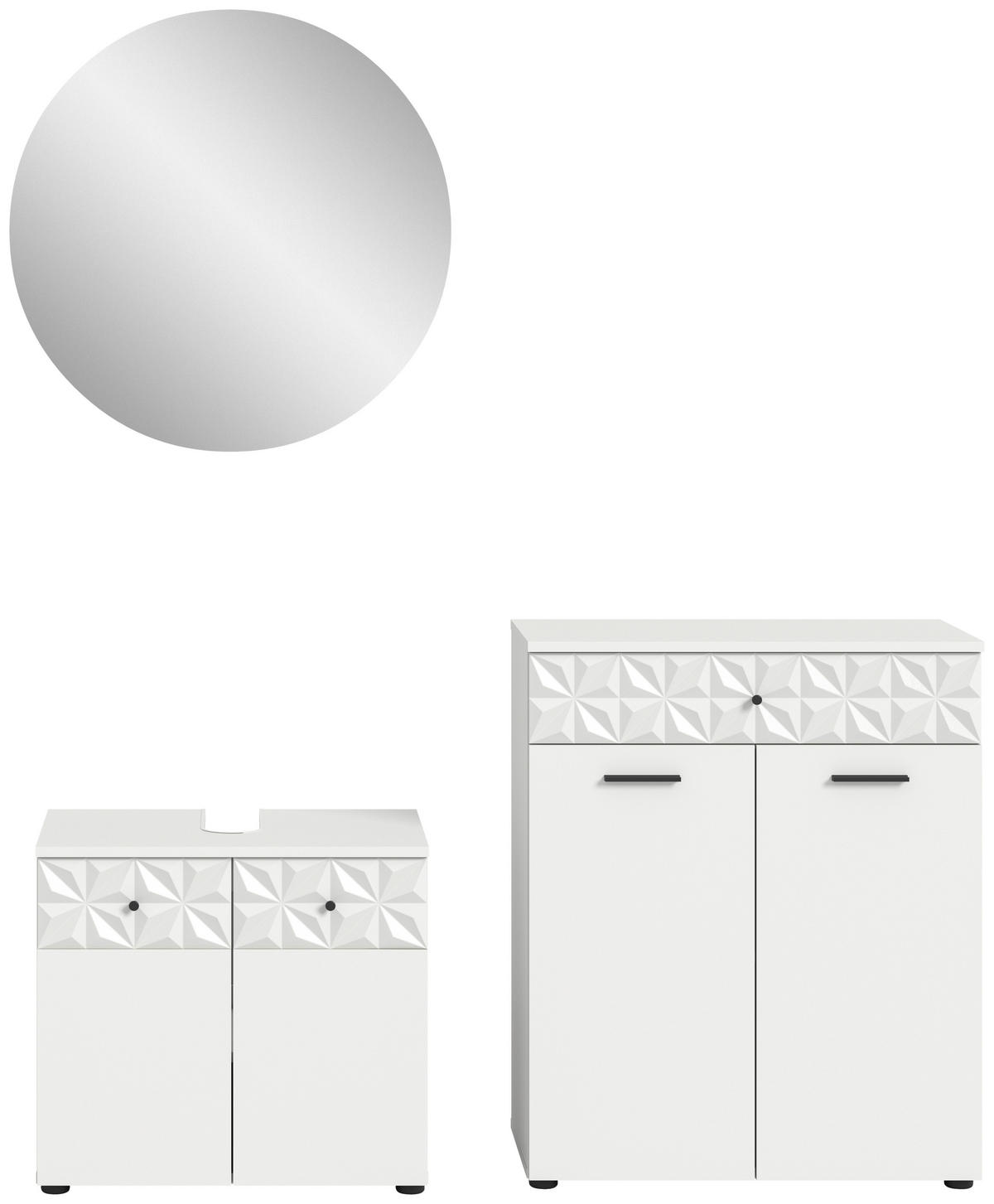 Badezimmer-Set Prisma weiß B/H/T: ca. 141x187x37 cm Prisma - weiß (141,00/187,00/37,00cm) - xonox.home