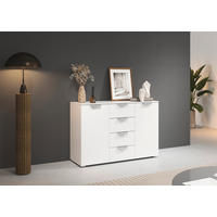 Kombikommode Aditio Alpinweiß B/H/T: ca. 120x81x43 cm Aditio - Alpinweiß/Alu (120,00/81,00/43,00cm)