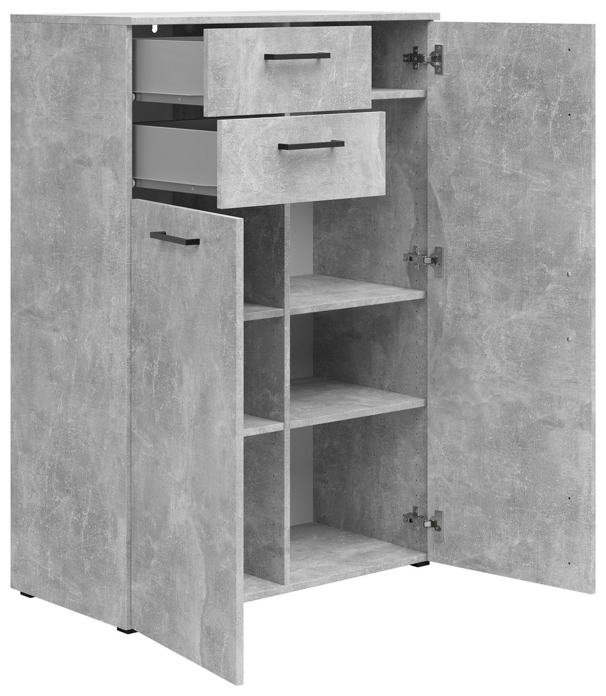 Kommode Multi-Stauraum Typ 32 Beton Optik B/H/T: ca. 80x115x40 cm Multi-Stauraum Typ 32 - Beton (80,00/115,00/40,00cm)