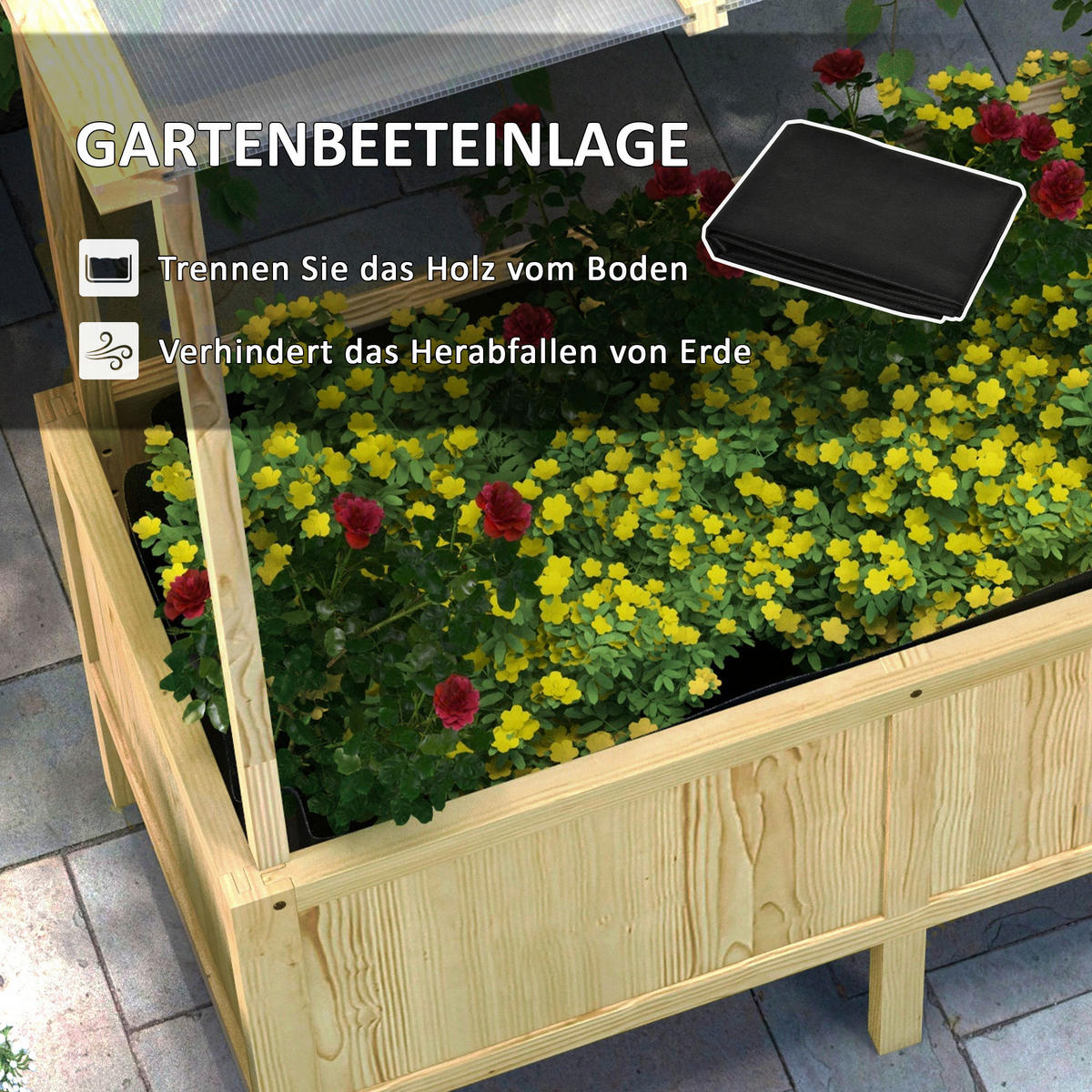 Outsunny Hochbeet natur Edelstahl B/H/L: ca. 60x110x152 cm Hochbeet - natur (152,00/60,00/110,00cm) - Outsunny