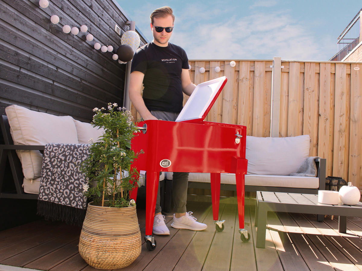 AXI Outdoor Living Getränkekühler Retro rot Metall B/H/L: ca. 43x89x92 cm Retro - rot (92,00/43,00/89,00cm) - AXI Outdoor Living