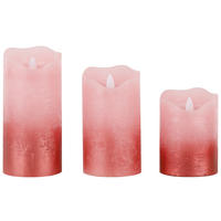 LED-Kerzen 3er Set weiß LED-Kerzen_flammenlos_3erSet - weiß/rot