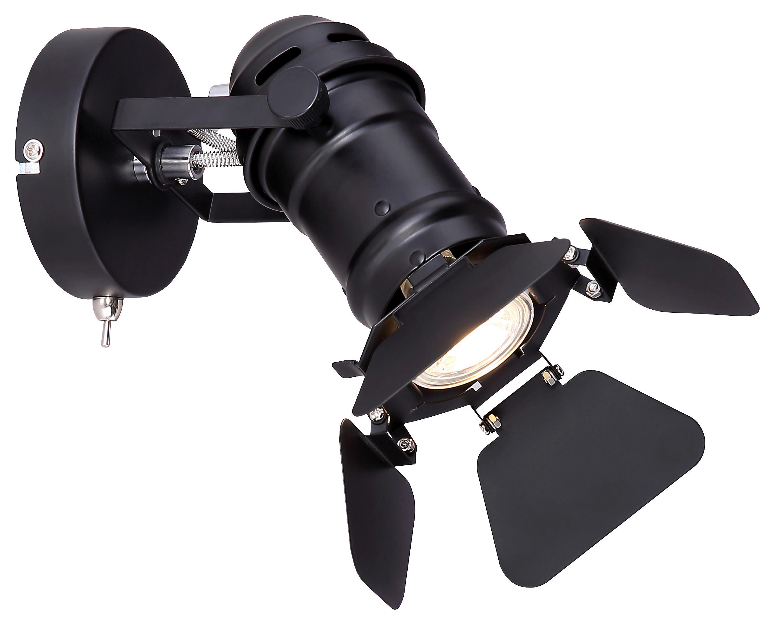 GLOBO Spot 54650-1B schwarz Metall B/H/T: ca. 16x22x25 cm GU10 1 Brennstellen Spot_1flg.Egon - schwarz (16,00/22,00/25,00cm) - GLOBO