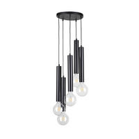 SPOT Light Pendelleuchte 16709504R schwarz Metall H/D: ca. 100x30 cm E27 5 Brennstellen Barrel - schwarz (30,00/100,00cm) - SPOT Light