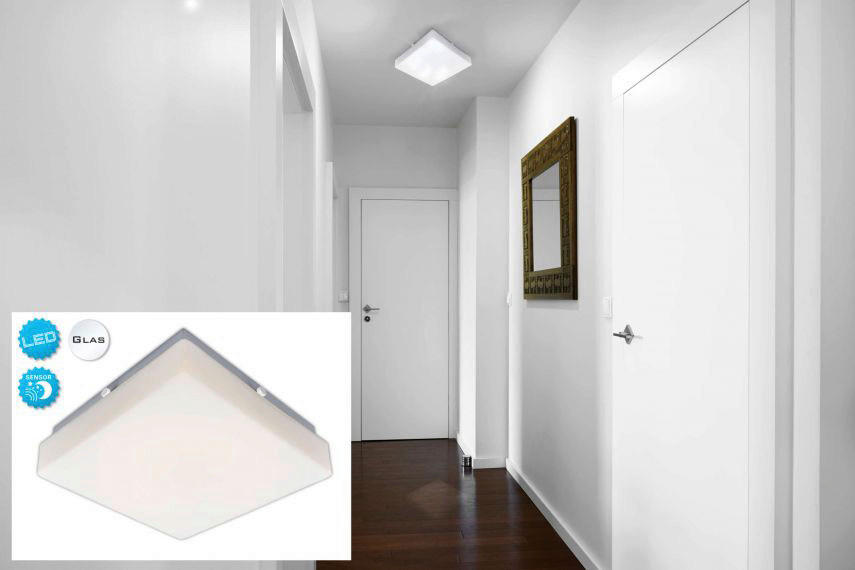 Näve Leuchten LED Deckenleuchte NV1211726 weiß Glas H/D: ca. 8x25 cm null 1 Brennstellen Trondheim - weiß (25,00/8,00cm) - Näve Leuchten