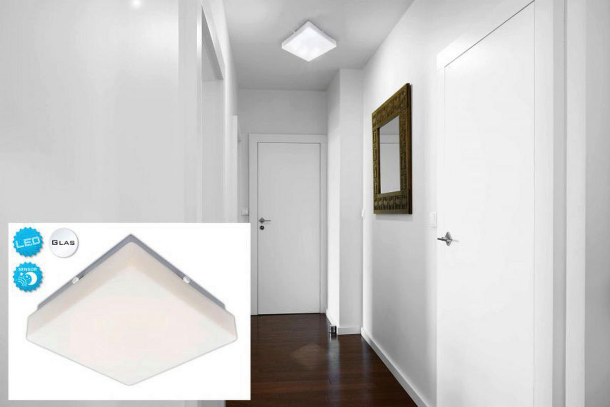 Näve Leuchten LED Deckenleuchte NV1211726 weiß Glas H/D: ca. 8x25 cm null 1 Brennstellen Trondheim - weiß (25,00/8,00cm) - Näve Leuchten